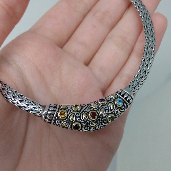 Samuel B. Jewelry - Vintage Samuel Benham fine sterling silver 925 18k yellow gold gold gemstones